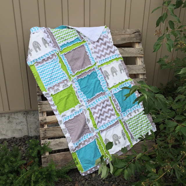 Elephant Diaper Bag and Quilt for Baby Boy Nursery