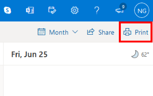 Outlook 웹에서 캘린더 인쇄
