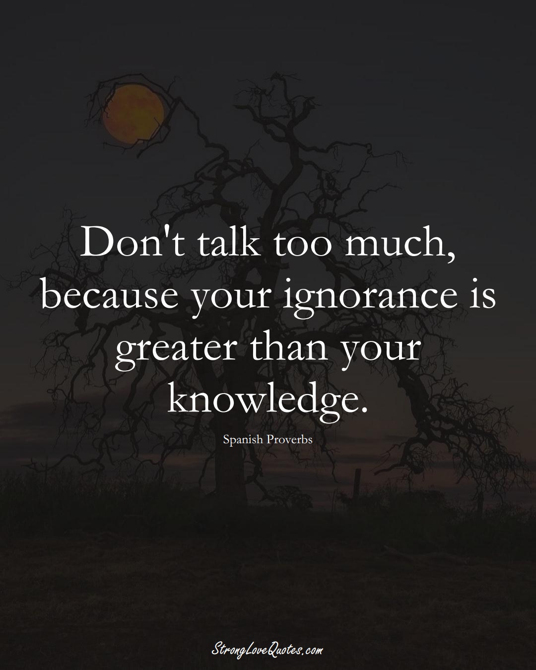 Don't talk too much, because your ignorance is greater than your knowledge. (Spanish Sayings);  #EuropeanSayings