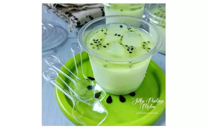 resep silky pudding melon yang sederhana dan enak