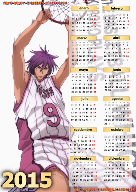 calendario anime kuroko no basket 2015