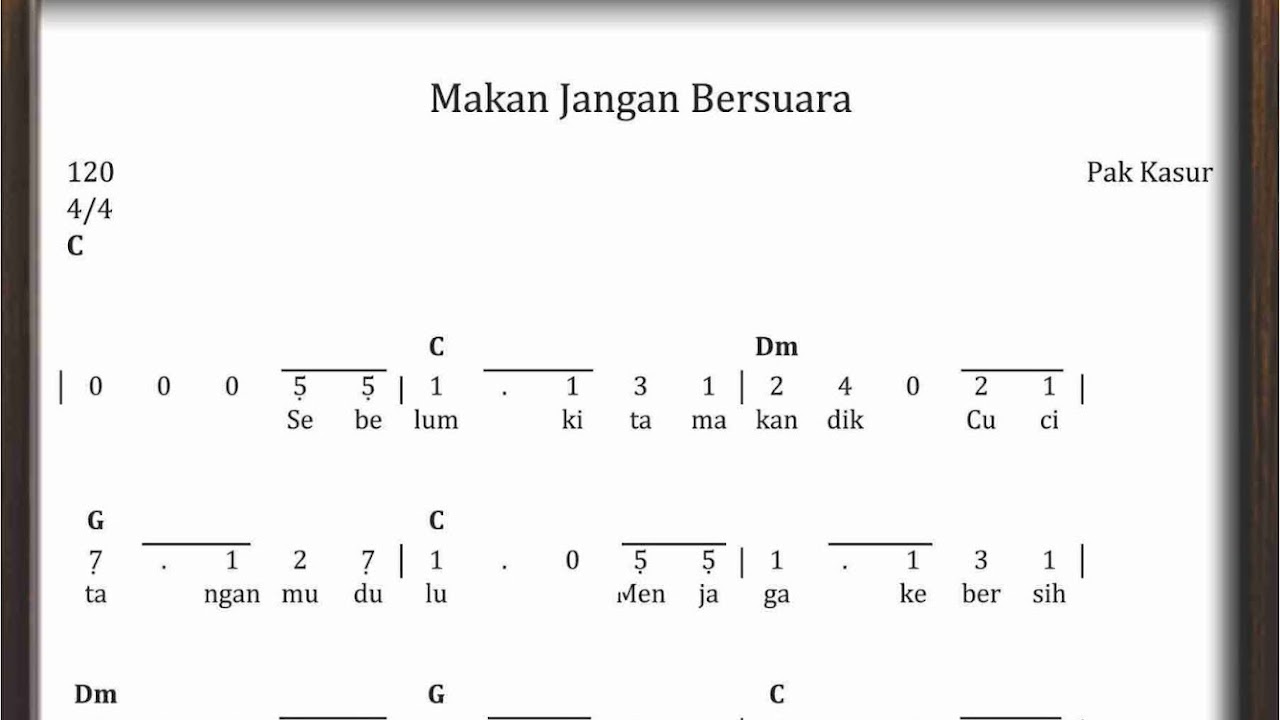 Not Angka Makan Jangan Bersuara Sekitar Musik