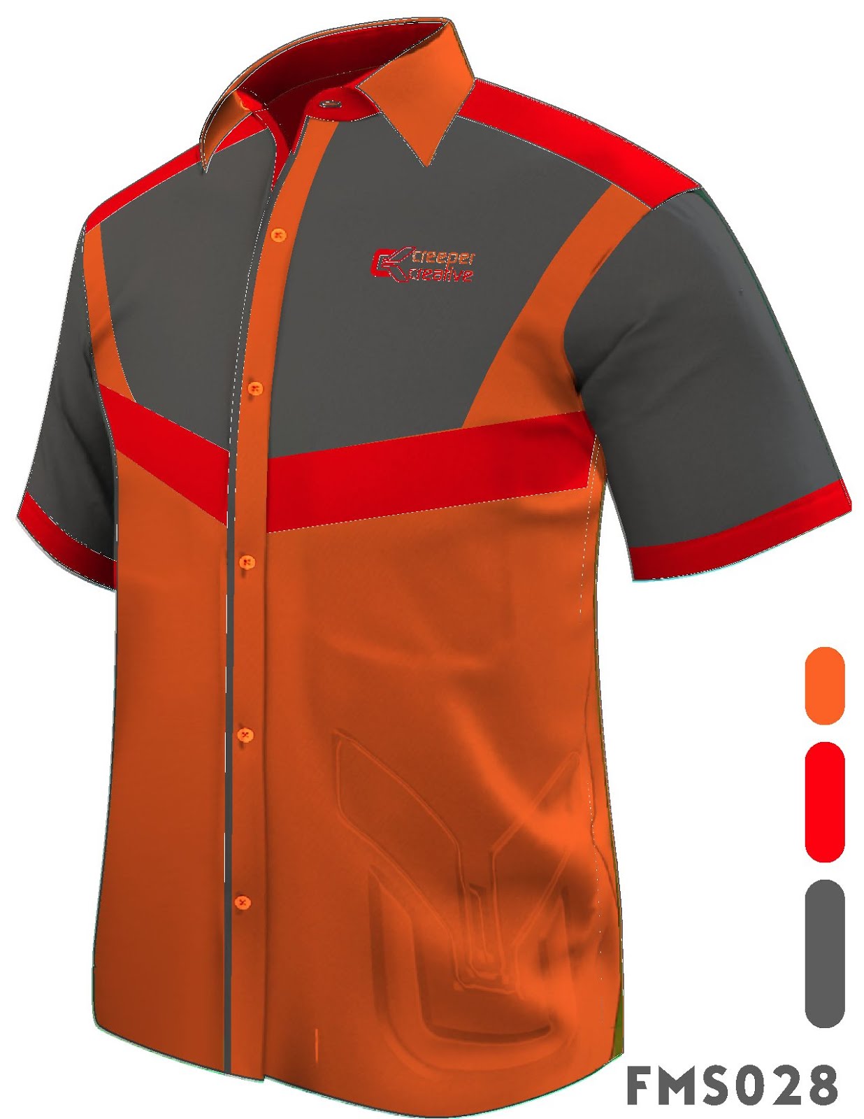 FMS024, F1 SHIRT, MALE SHIRT, SHORT SLEEVE, ORANGE BASED SHIRT ...