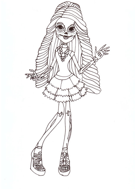 Free Printable Monster High Coloring Pages: Skelita Free Coloring Sheet