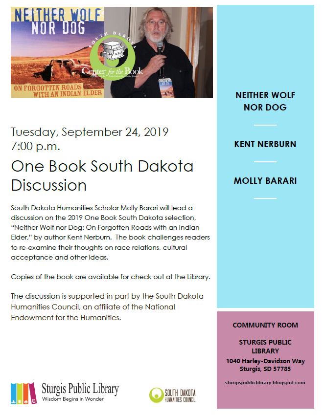 Sturgis Public Library One Book South Dakota Discussion (Tuesday