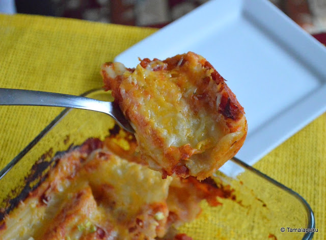 Mashed Potato Stuffed Manicotti