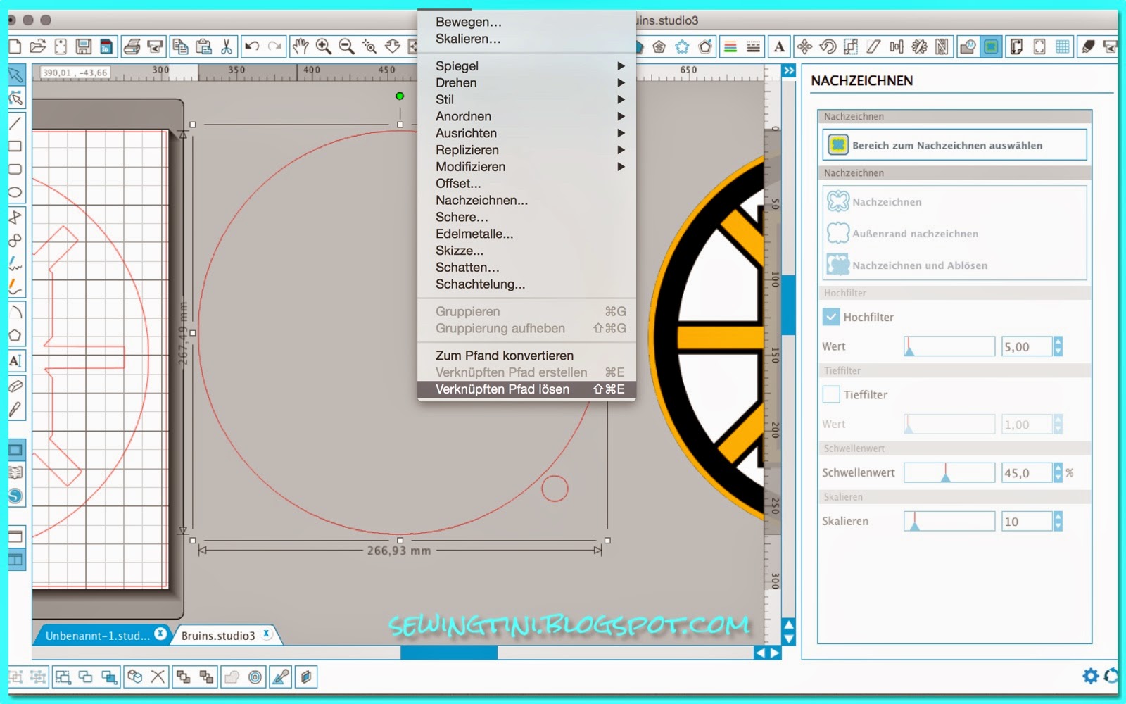 Tinis Plotter-Tutorials - Folge 5 - Nachzeichnen von mehrfarbigen Motiven