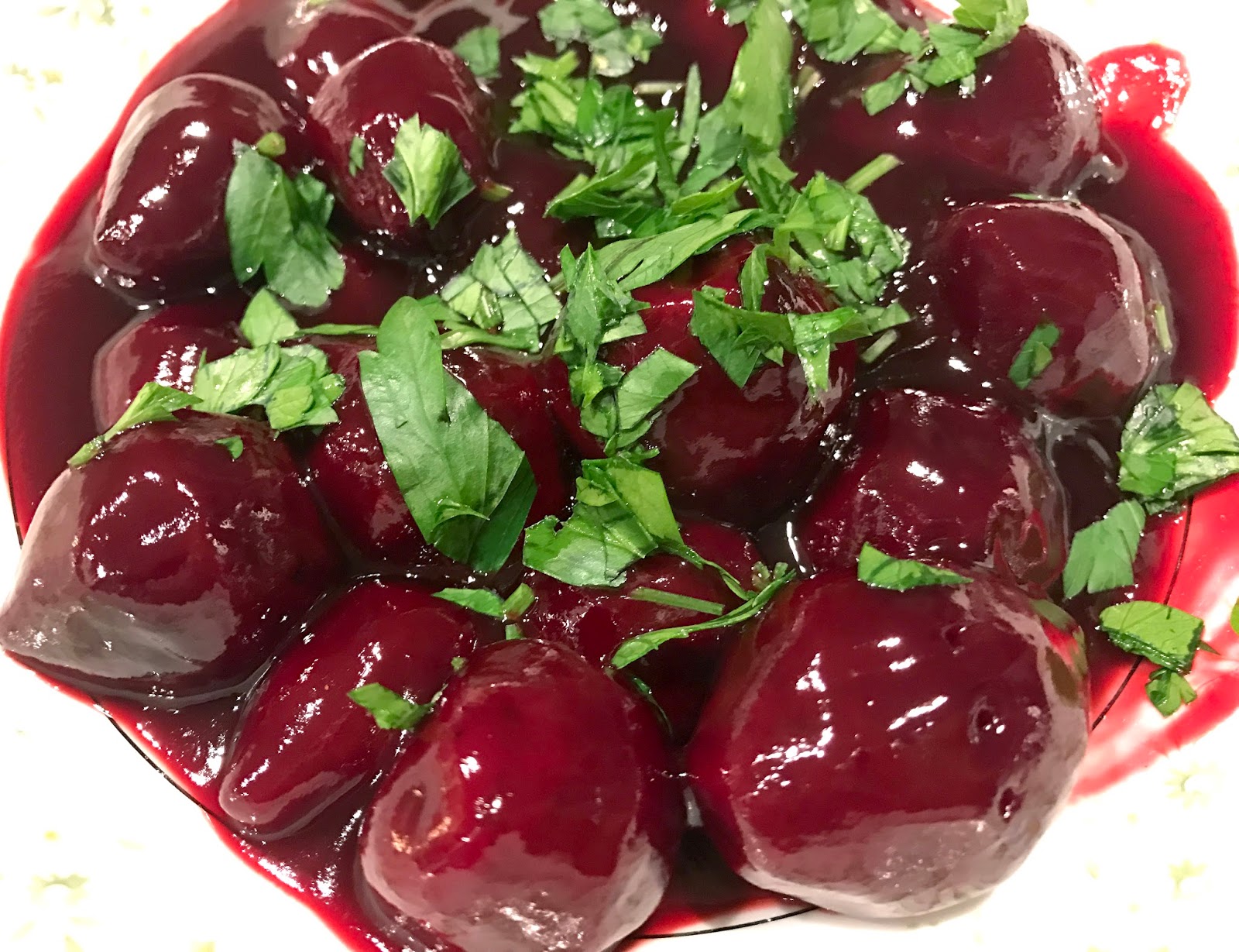 Culturally Confused Alton Brown Glazed Baby Beets
