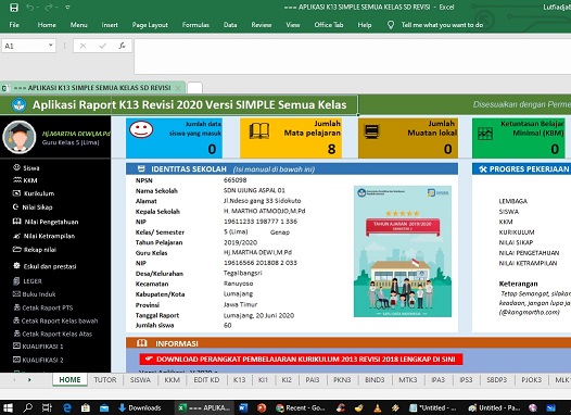 Aplikasi Raport K13 Kelas 4 Semester 2 Revisi 2020