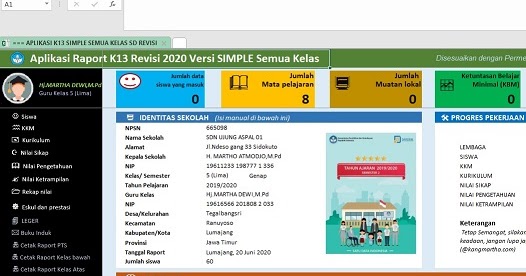 Download Aplikasi Raport K13 Revisi 2020 Versi Simple Semua Kelas Semester 1 Dan 2 Info Pendidikan