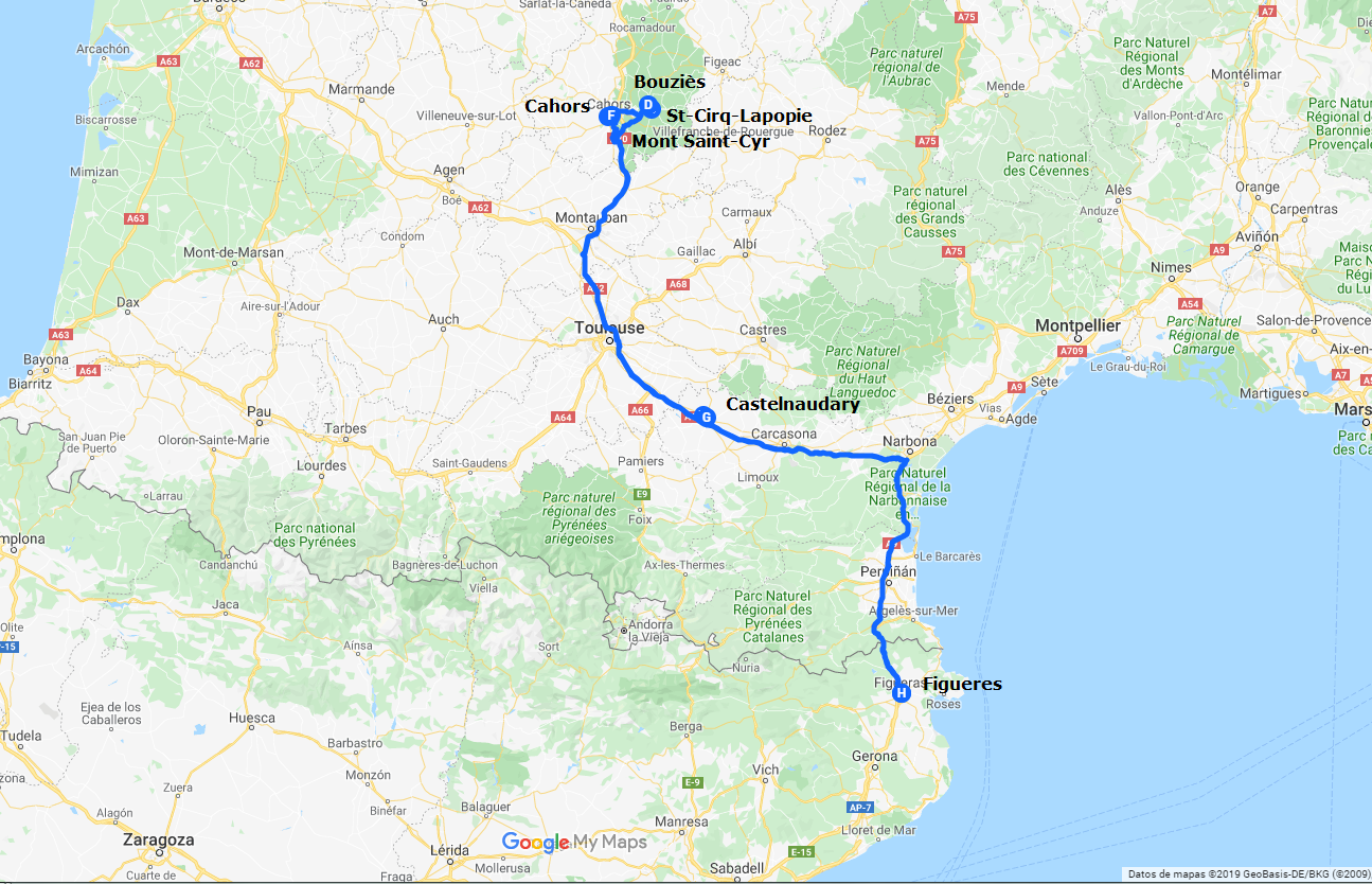 Dijous, 31 d'octubre Figueres Castelnaudary (209 km)