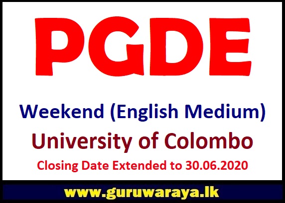 PGDE - Weekend Course (English Medium) : University of Colombo