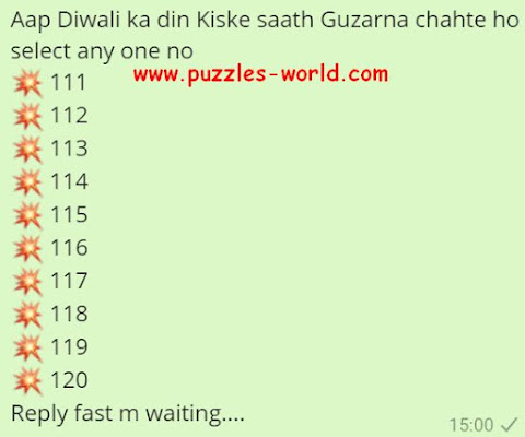 Select any one no for Diwali Whatsapp Game