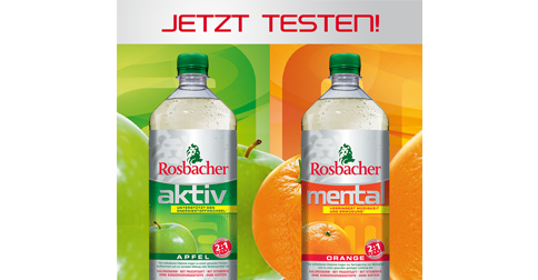  100 Tester für Rosbacher Aktiv Apfel & Mental Orange