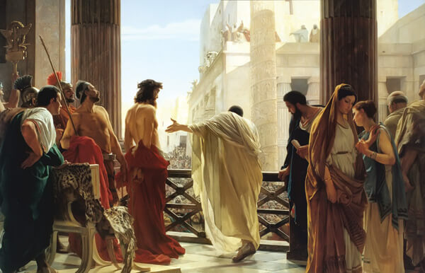 Pilate questioning Christ