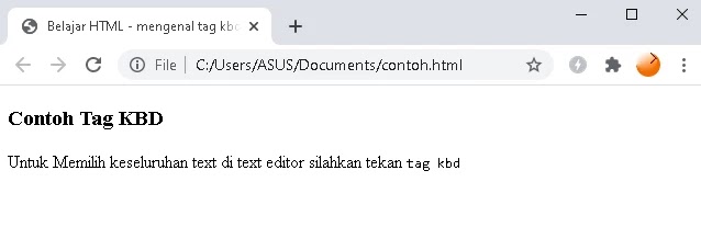 mengenal tag kbd tag kbd