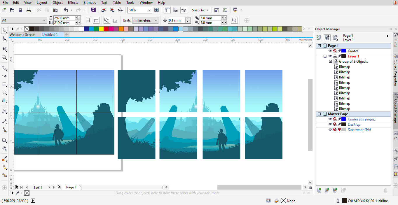 cara print 1 gambar menjadi 4 lembar