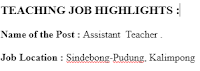 Vacancy for Assistant Teacher Chandramaya High School Kalimpong 