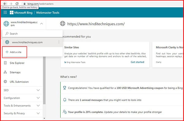how to verify website on bing submit website to bing webmaster tools