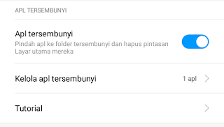 kelola apl tersembunyi
