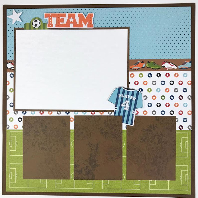 12x12 Soccer Scrapbook Page Layout
