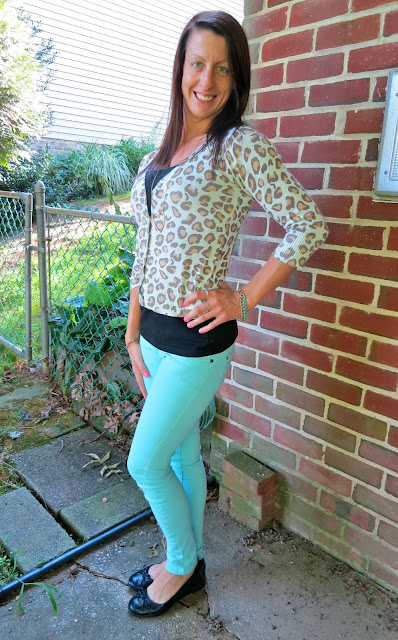 Mint Pants leopard top outfit