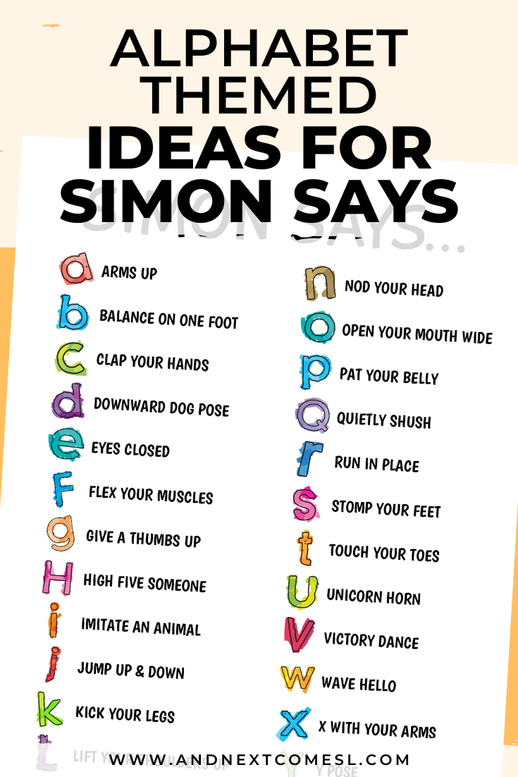 Simon Says Ideas (+Free Printable List of Game Commands)