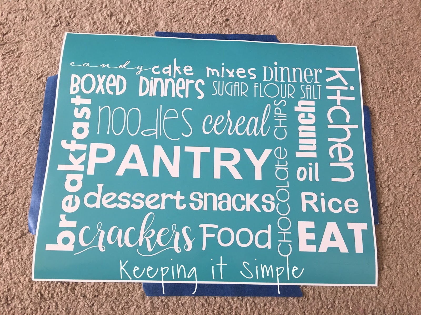 DIY Kitchen Pantry Sign with Subway Art Printable • Keeping it Simple