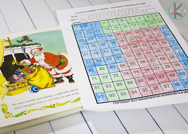 Kindergarten Worksheets to practice Christmas math 