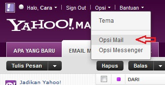 Setting Opsi Mail yahoo