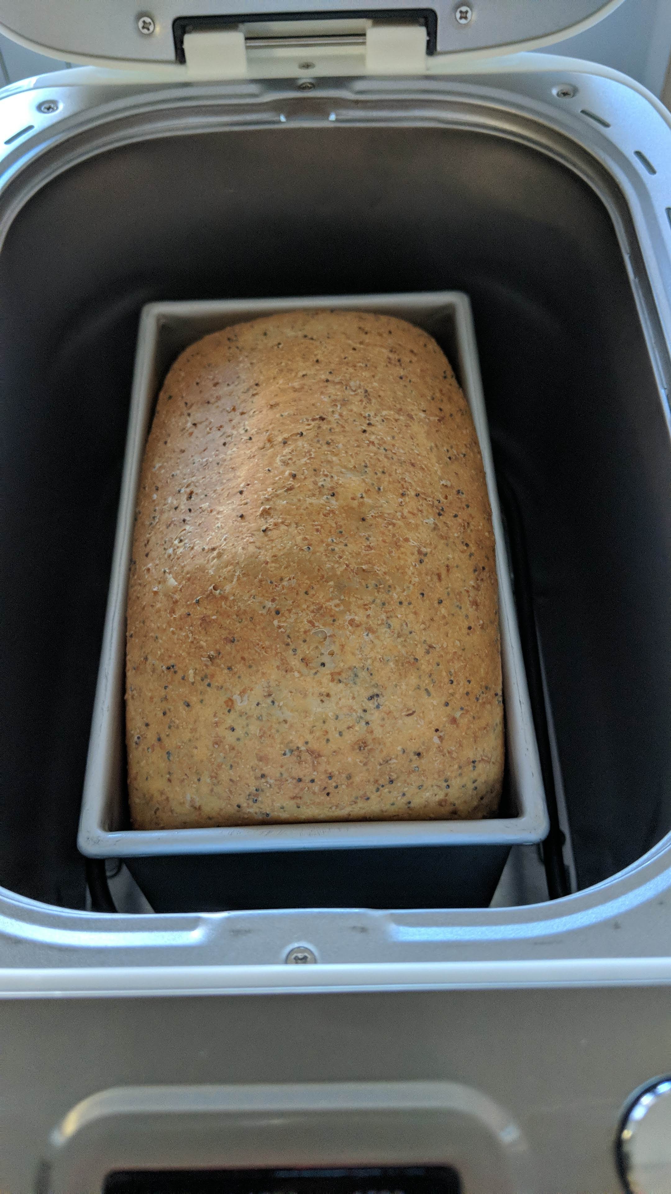 Pan de moldebrioche semiintegral con semillas de amapola en