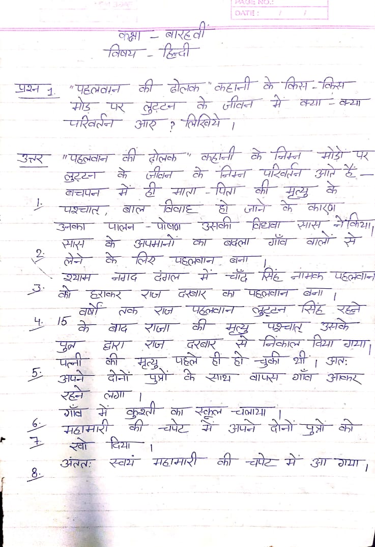 assignment hindi question