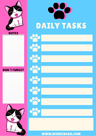 Free Daily Organiser Tick Sheet ©BionicBasil® Printable