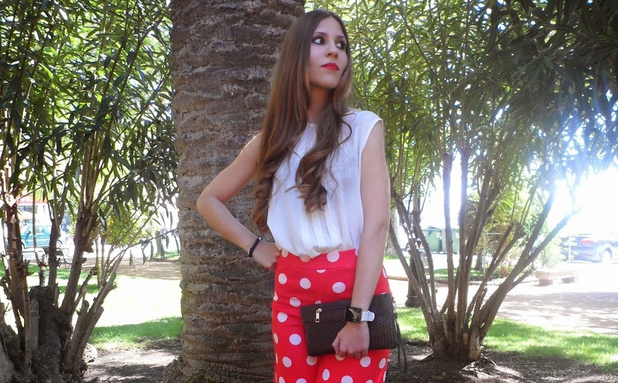 Polka dots palazzo pants