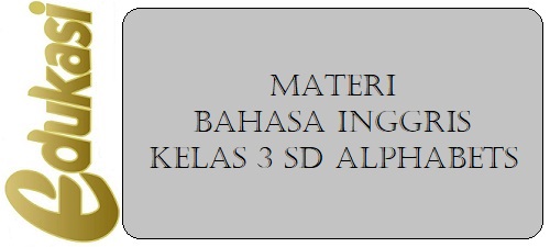 Materi Bahasa Inggris Kelas 3 SD Alphabets Materi Bahasa Inggris Kelas 3 SD Alphabets