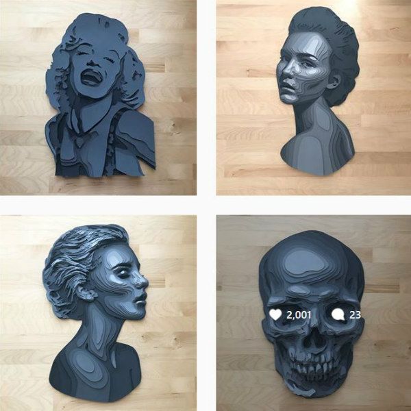 Riveting Layered Paper Portraits by Shelley Castillo