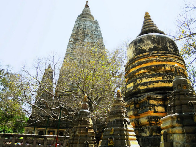 Votive stupas near the Mahabodhi Temple, Bodhgaya.