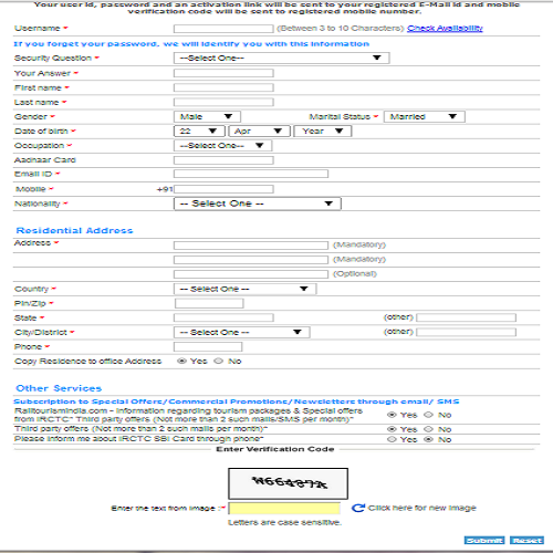 IRCTC Login Page: How to Register in IRCTC