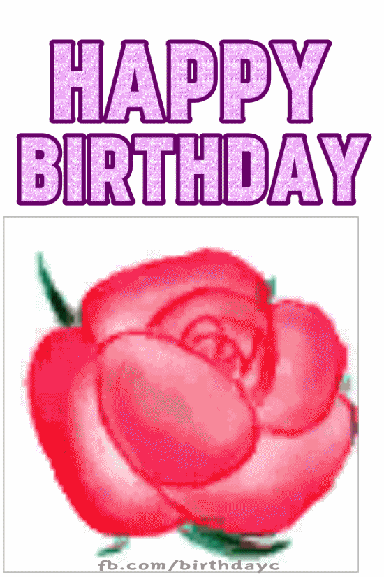 Happy Birthday Red Rose Gif