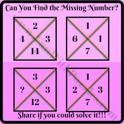 Math Brain Teaser to find the value of the missing Number In this Brain Teaser, your challenge is find the value of the missing number which replaces question mark