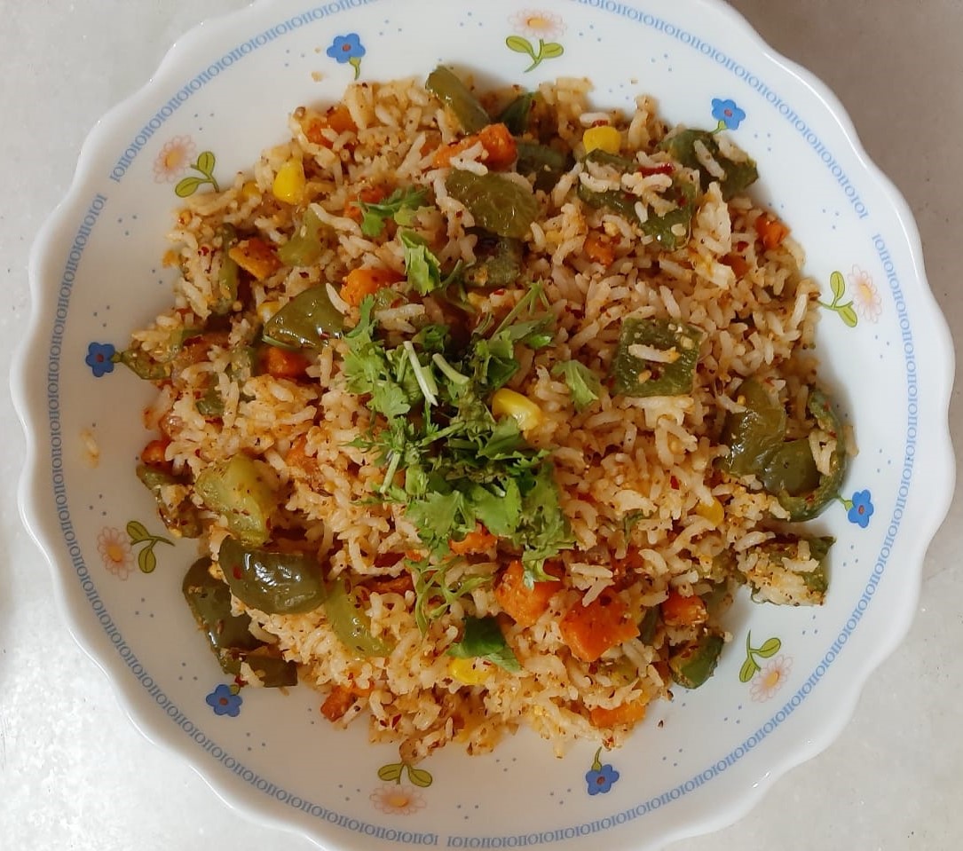 Corn Capsicum Fried Rice