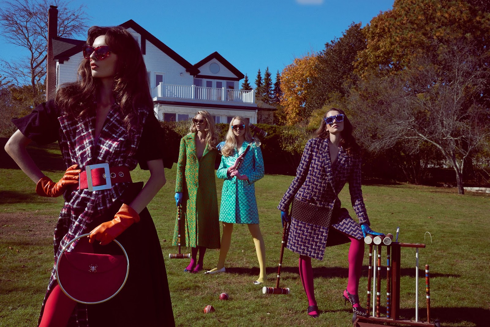 Heathers Movie Themed Fashion Editorial, Hamptons Mansion with model Yulia  Ermakova