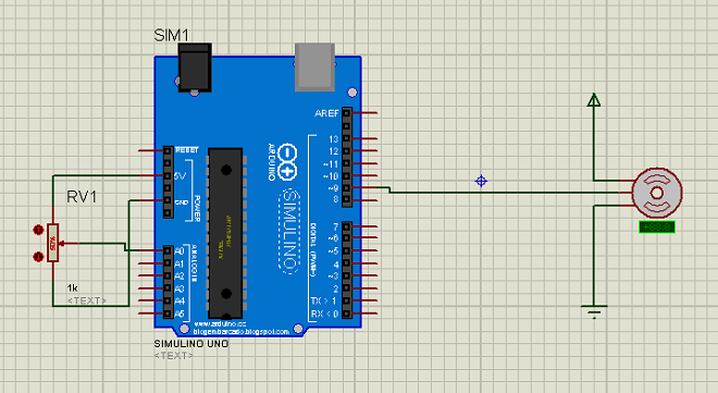Servo motor control using potentiometer