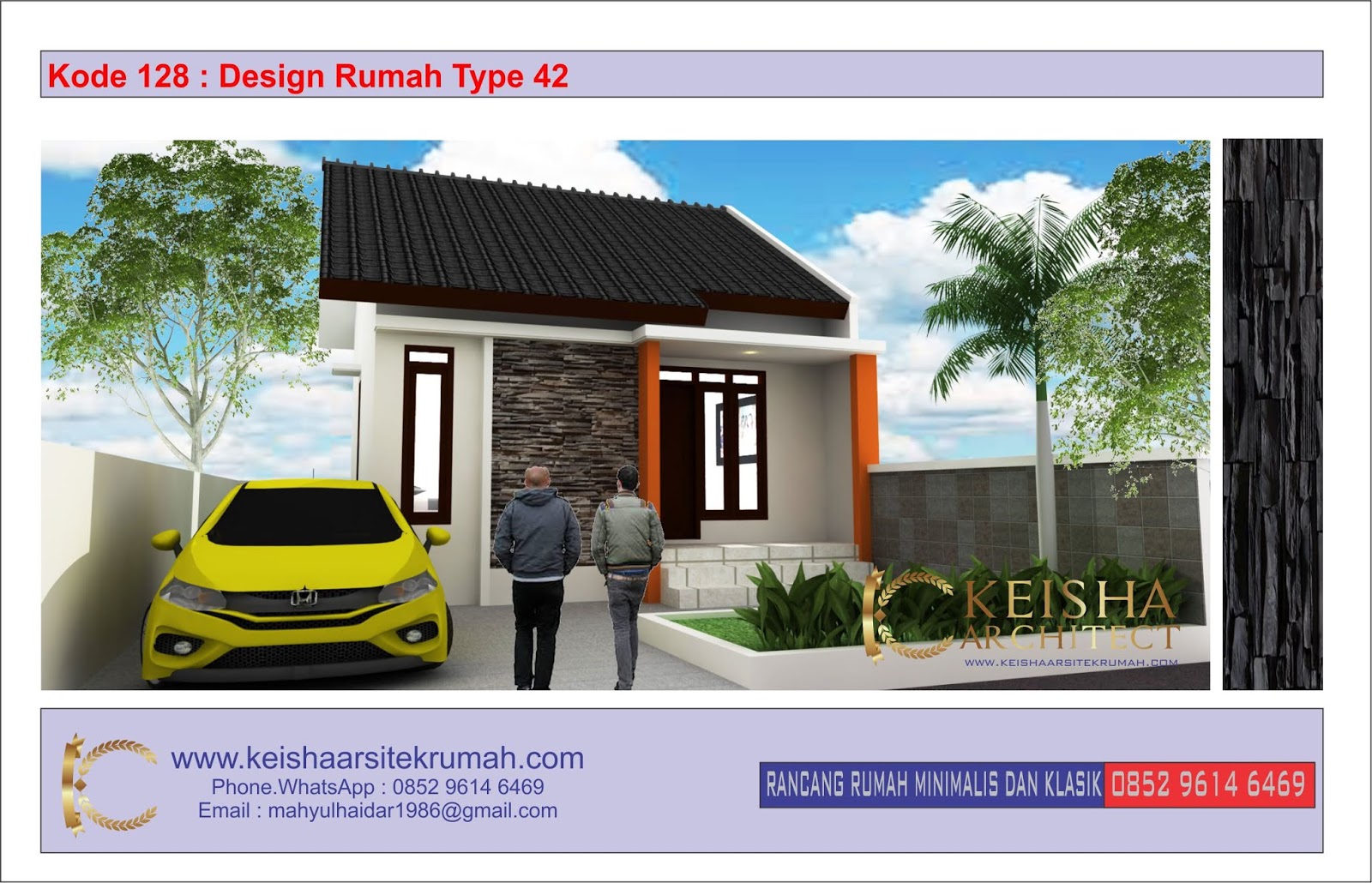 Kode 128 Desain Rumah Type 42 Lokasi Emperum Banda Aceh