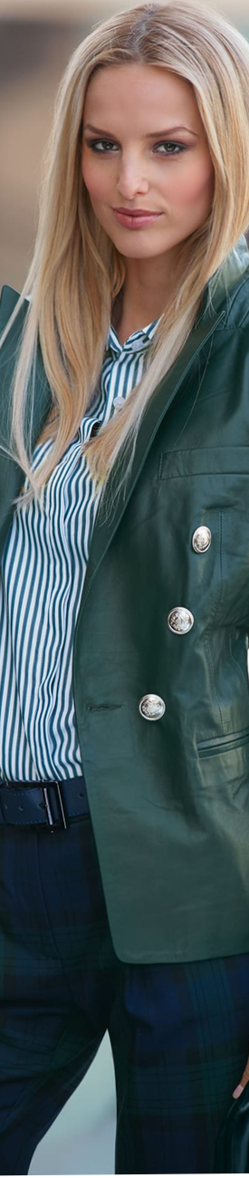 Madeleine Green Leather Jacket
