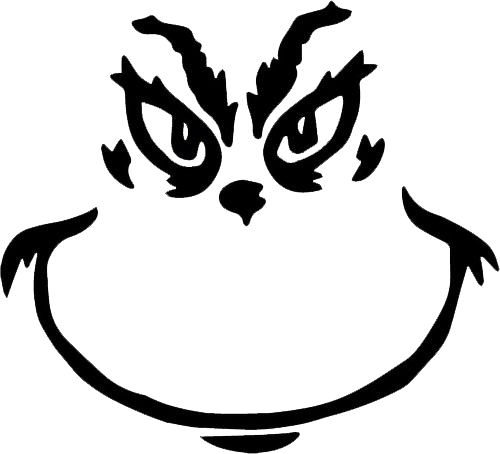 Grinch Face silhouette png file freebie free download