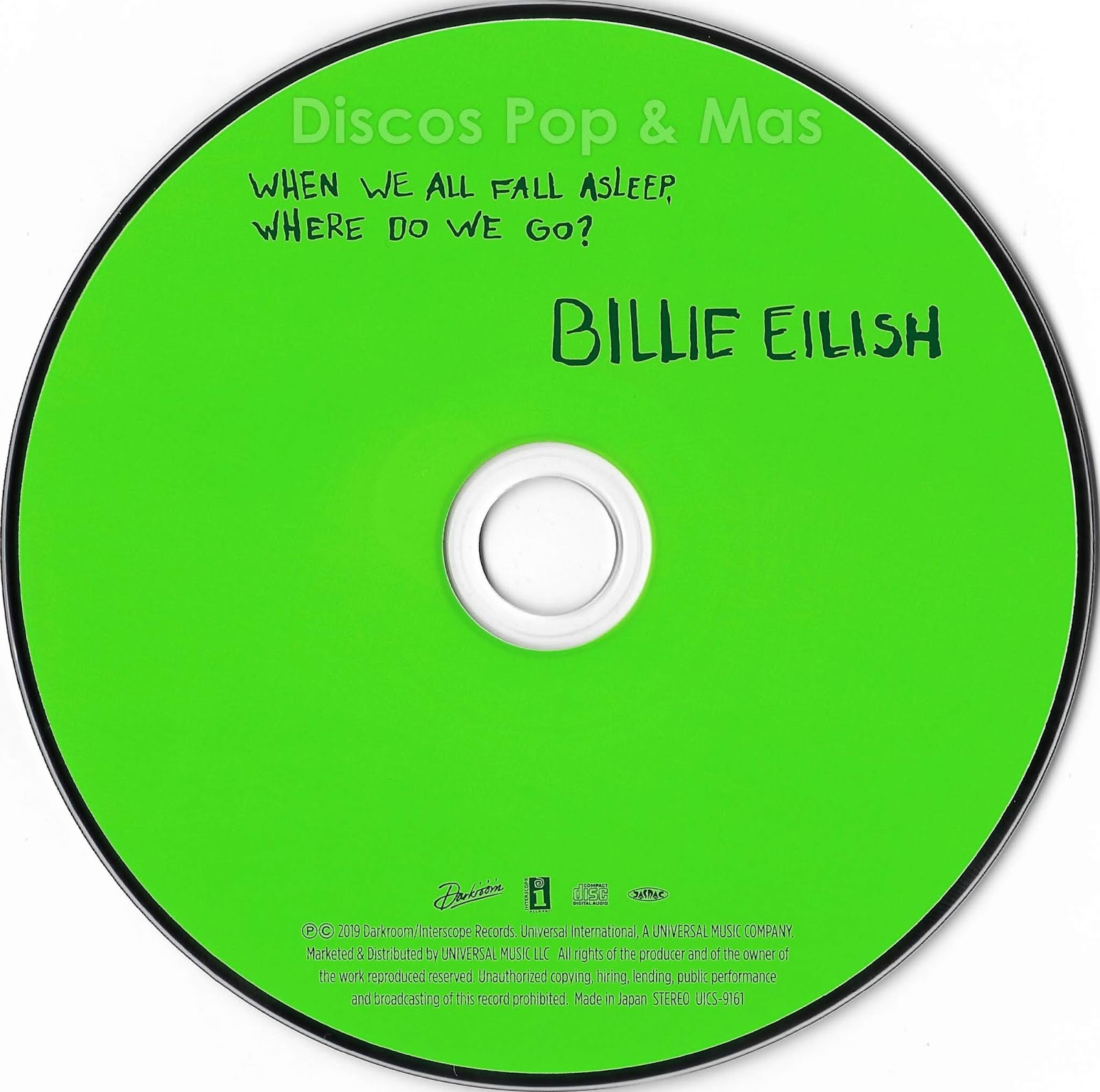 Discos Pop & Mas: Billie Eilish - When We All Fall Asleep, Where Do We ...