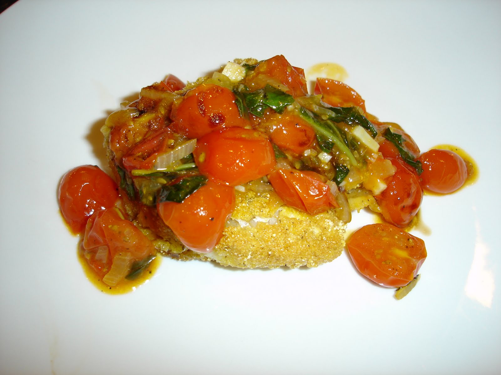 Journey to Fabulous Foods Pepper & Parm Crusted Fish with Cherry