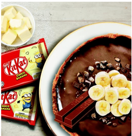 KITKAT PEANUT BUTTER CHOCO BANANA FREEZE CAKE